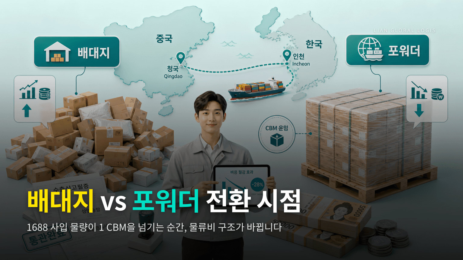 중국 배대지와 포워더의 차이 - 1688 사입 셀러를 위한 물류비 절감 전환 시점 분석