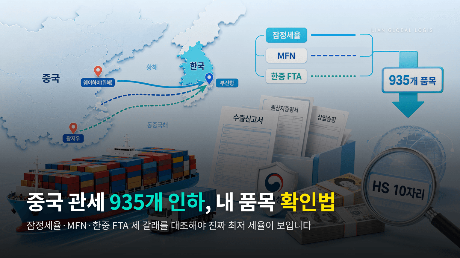 중국 수입관세 935개 품목 인하 2026년 시행, 우리 품목 세율 확인 방법